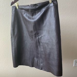 BCBG MaxAzria Chocolate Leather Skirt